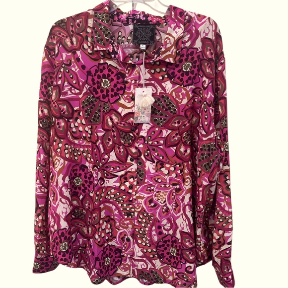 JOHNNY WAS Jade Dreams of Vivanna Silk
Shirt XL NWT - Picture 5 of 12